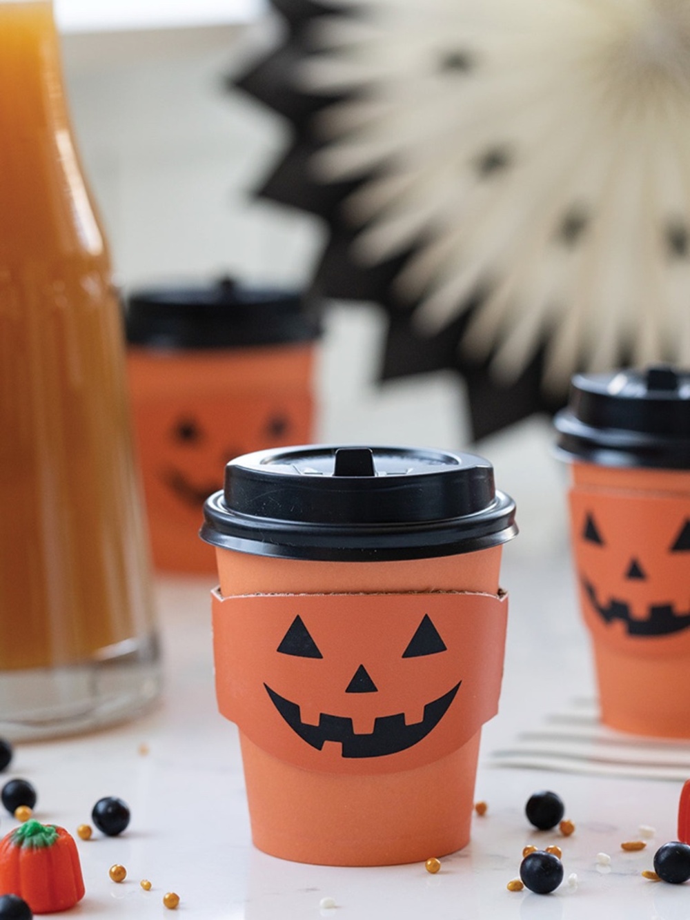 Halloween Jack-o-lantern Coffee Cups